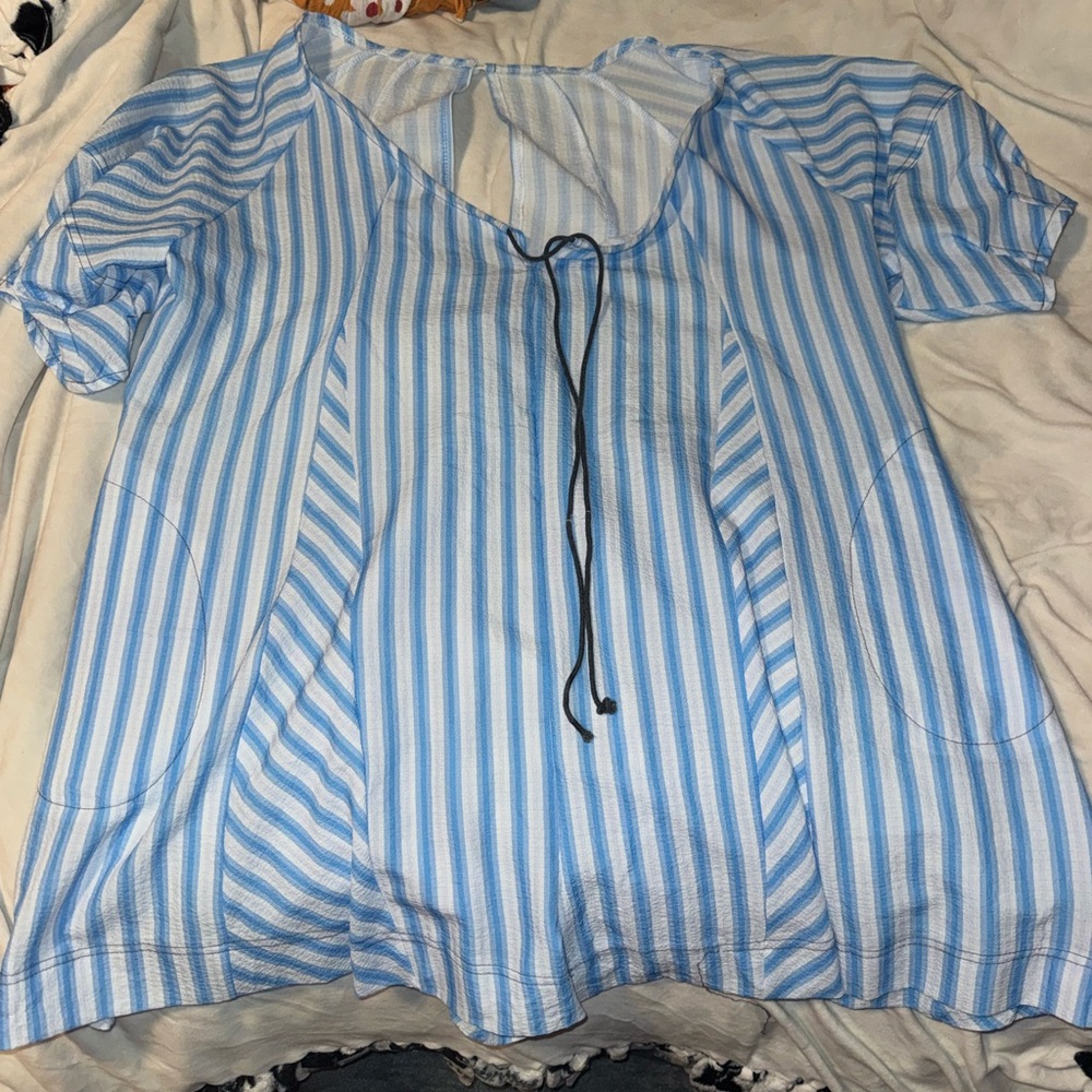 Blue Striped Women's Cover up